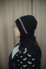 Black Knit Beanie with Silver Accents – Urban Winter Style   সিলভার ডিজাইনসহ কালো নিট টুপি – শহুরে শীতকালীন স্টাইল - Image 3