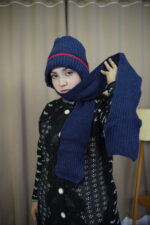 Blue Knit Beanie with Red Stripe – Bold Winter Comfort   লাল স্ট্রাইপসহ নীল নিট টুপি – সাহসী শীতকালীন আরাম - Image 5