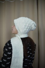 White Knit Beanie – Textured Elegance & Soft Warmth   সাদা নিট টুপি – টেক্সচারযুক্ত আভিজাত্য ও নরম উষ্ণতা - Image 2